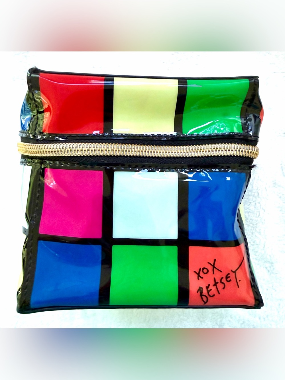 Betsey Johnson Rubiks Cube Multicolor Wristlet Crossbody Purse Mini Bag Rare EUC - Picture 7 of 15
